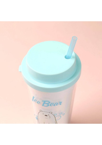 We Bare Bears Çift Katlı Pipetli Şişe 550ML - Kutup Ayısı
