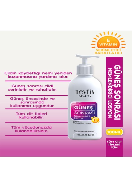 Güneş Sonrası Nemlendirici Losyon 100ML E Vitamin