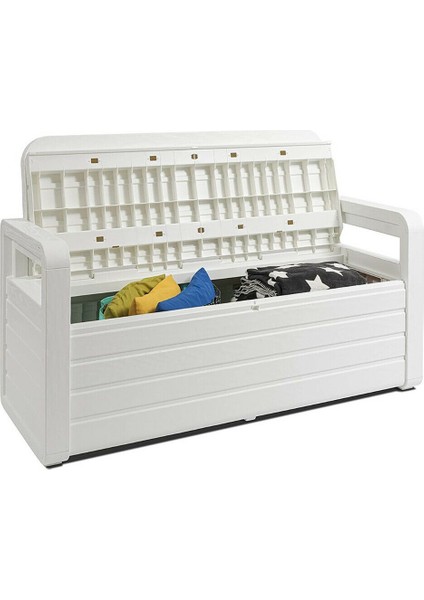 Forever Spring Sandıklı Bahçe Bankı Bahçe Depolama Sandığı 270L Beyaz fiyatları