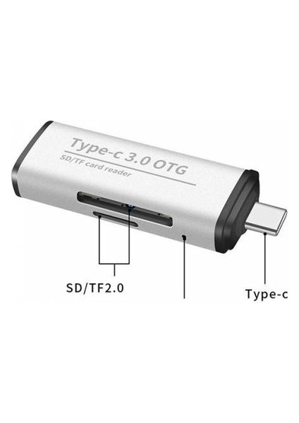 Type-C To USB 3.0 Flash Otg Veri Aktarım Sd Tf Tak Çalıştır Kart Okuyucu Çevirici