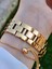 Çelik Swarovski Taşlı Özel Altın Kaplama Elite Modeli 30 mt Su Geçirmez+Bileklik Lady Wristwatch RES.170091-A 5
