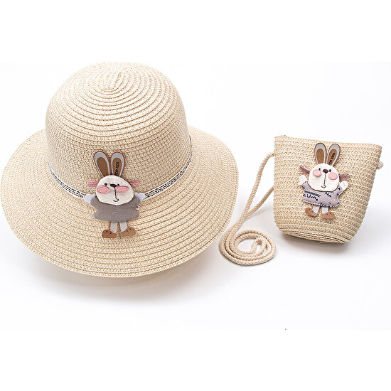 FIY Çocuk Şapkası Yaz Plaj Şapkası Ince Kesit Sevimli Havalı Şapka Nefes Alabilir Hasır Şapka 50-54CM