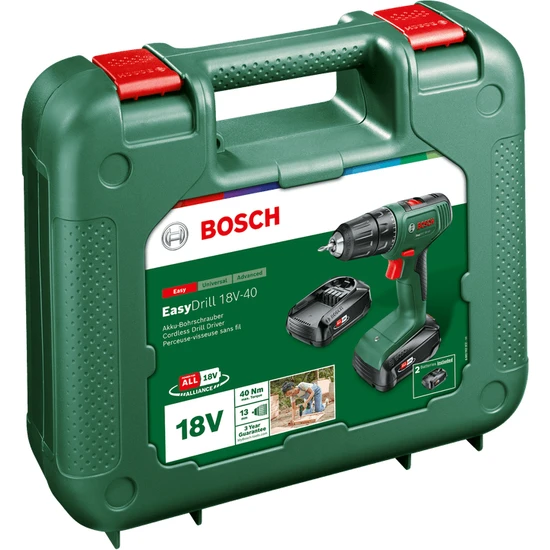 Bosch Easydrill 18V-40 Çift Akülü Delme/vidalama