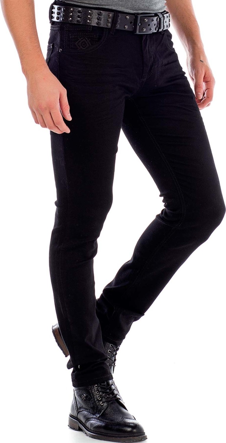 Cipo & Baxx CD319A Siyah Slim Fit Rahat Erkek Jean Kot Pantolon