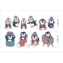 Steep Rock Design Penguen Etiketi - Laptop, Tablet, Ajanda, Telefon, Valiz Sticker Seti