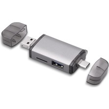 Flagen Type-C USB Micro USB 3 In 1 Telefonbilgisayar Uyumlu Otg Kart Okuyucu Çevirici Hub