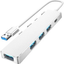 Flagen Macbook Uyumlu USB Çoğaltıcı 4 Port USB Splitter 5 Gbps Çevirici Hub Adaptör