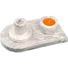Betonmall Marble Serisi Archade Beton Şamdan Mumluk