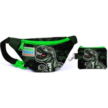 Coral High Yeşil Dinazor Baskılı Bel Çantası Seti - Erkek Çocuk