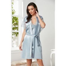 Pierre Cardin  Saten Dantelli Gecelik & Sabahlık Takım  - 4438