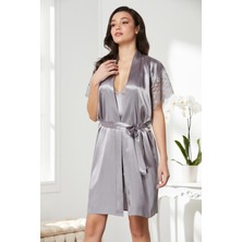 Pierre Cardin  Saten Dantelli Gecelik & Sabahlık Takım  - 4438
