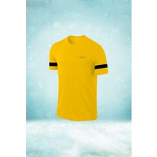 Poseidon Storm Erkek Sarı Dri-Fit Kumaş Baskısız Yuvarlak Yaka Kısa Kol T-Shirt S-3xl