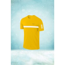 Poseidon Storm Erkek Sarı Dri-Fit Kumaş Baskısız Yuvarlak Yaka Kısa Kol T-Shirt S-3xl