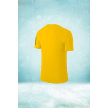 Poseidon Storm Erkek Sarı Dri-Fit Kumaş Yürüyüş ve Koşu Için Konforlu  Sıfır Yaka T-Shirt S-3xl