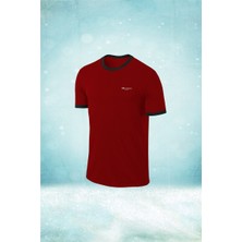 Poseidon Storm Büyük Beden Erkek Bordo Dri-Fit Kumaş Rahat Konforlu Kesim Yuvarlak Yaka Kısa Kol T-Shirt  (4xl- 10XL)