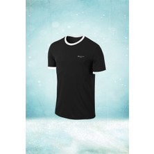 Poseidon Storm Erkek Siyah Dri-Fit Kumaş Yuvarlak Yaka  Şık Konforlu T-Shirt  S-3xl