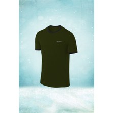 Poseidon Storm Büyük Beden Erkek Haki Dri-Fit Kumaş Yürüyüş ve Koşu Için Baskısız Günlük Tshirt  (4xl- 10XL)