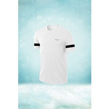 Poseidon Storm Büyük Beden Erkek Beyaz Dri-Fit Kumaş  Baskısız Yürüyüş ve Koşu Için Konforlu T-Shirt    (4xl- 10XL)