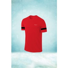 Poseidon Storm Erkek Kırmızı Dri-Fit Kumaş Yuvarlak Yaka  Şık Konforlu Tshirt  S-3xl