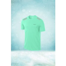 Poseidon Storm Erkek Su Yeşili Dri-Fit Kumaş Yürüyüş ve Koşu Için Rahat T-Shirt   S-3xl