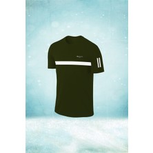 Poseidon Storm Büyük Beden Erkek Haki Dri-Fit Kumaş Baskısız Günlük Rahat T-Shirt    (4xl- 10XL)
