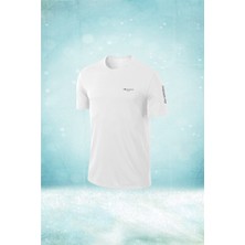 Poseidon Storm Büyük Beden Erkek Beyaz Dri-Fit Kumaş Baskısız Yuvarlak Yaka Kısa Kol T-Shirt   (4xl- 10XL)
