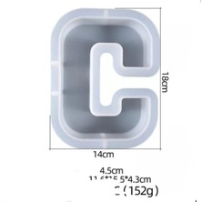 Hobizubi Büyük Reçine Epoksi Silikon Kalıp  Big  Boy Harf  - C