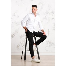 Akçaylar Regular Fit Çift Cepli Renkli Erkek Pamuklu Kot Gömlek