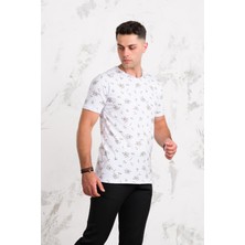 Akçaylar Slimfit Baskılı Pamuklu Erkek Penye T-Shirt