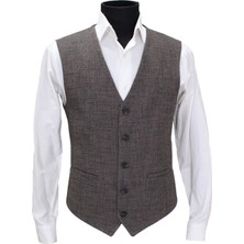 Mentor Regalo Erkek Yelek V Yaka Kahve Kırçıllı 50395