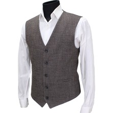 Mentor Regalo Erkek Yelek V Yaka Kahve Kırçıllı 50395