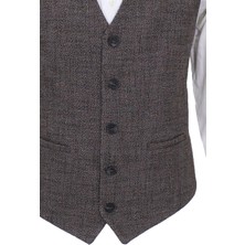Mentor Regalo Erkek Yelek V Yaka Kahve Kırçıllı 50395