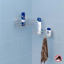Teknotel Yapişkanli Kancali 2 Adet Banyo Rafi Si̇lver ST217H