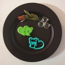 3D Sepetim Rilakkuma Kalp Kurabiye Kalıbı 91 x 66 x 12 mm