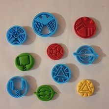 3D Sepetim Avengers Set Kurabiye Kalıbı 76 x 76 x 12 mm