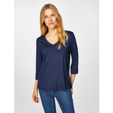 Faik Sönmez Kadın V Yaka Truvakar Kol T-Shirt