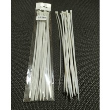 Hagiki 50 Adetli 37 cm Kablo Bağı Beyaz Plastik Kelepçe 3,6 x 370 mm Cırt Kelepçe
