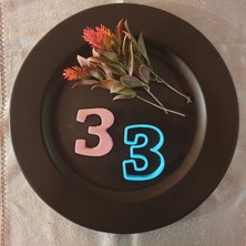 3D Sepetim Üç 3 Rakam Kurabiye Kalıbı 80 x 60 x 15 mm