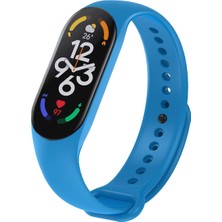 Kyver Xiaomi Mi Band 7 ile Uyumlu Silikon Kordon Mavi