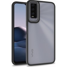 Kvy Vivo Y20 Renkli Kenarlı Parlak Flora Kılıf