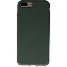 Newface iPhone 7 Plus Kılıf Nano Içi Kadife  Silikon - Koyu Yeşil