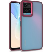Kvy Vivo Y21S Renkli Kenarlı Parlak Flora Kılıf + Ekran Koruyucu