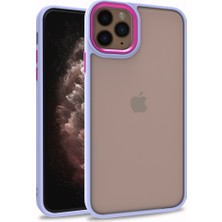 Kvy Iphone 12 Pro Renkli Kenarlı Parlak Flora Kılıf + Kırılmaz Ekran Koruyucu