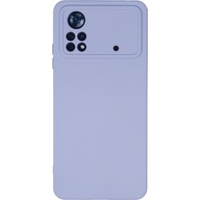 Aqua Aksesuar Xiaomi Poco X4 Pro 5g Kılıf Lansman Içi Kadife Lüx Tasarım Silikon Kapak - Lila