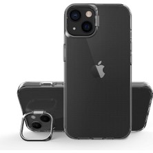 Kvy iphone 13 Kamera Standlı Renkli Kenar Şeffaf Skuba Kılıf