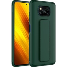 Kvy Xiaomi  Poco X3 Nfc Standlı Darbe Emici Qstand Kılıf + Ekran Koruyucu