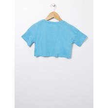 Lee Cooper Baskılı Turkuaz Kız Çocuk T-Shirt 222 Lcg 242006 Tally Turkuaz