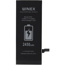 Winex Apple iPhone 6g Uyumlu Güçlendirilmiş Premium Batarya