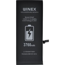 Winex Apple iPhone 6 Plus Uyumlu Güçlendirilmiş Premium Batarya