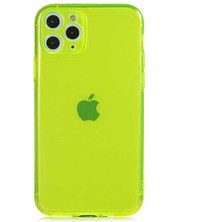 Kılıfmania Apple iPhone 11 Pro Kapak Kamera Korumalı Neon Renkli Silikon Kılıf - Neon Sarı